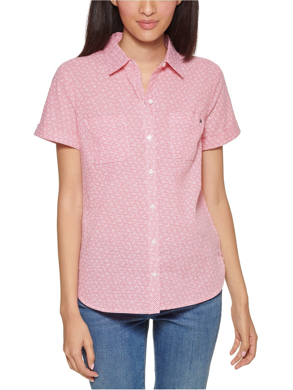 Tommy Hilfiger Pink Short-Sleeve Button-Down Shirt